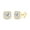 Yellow, variant on 1 Carat CT Princess And Round Cut Diamond Cushion Frame Stud Earrings In 14k Solid Yellow Gold (I-J Color, I2-I3 Clarity, 1 Cttw)