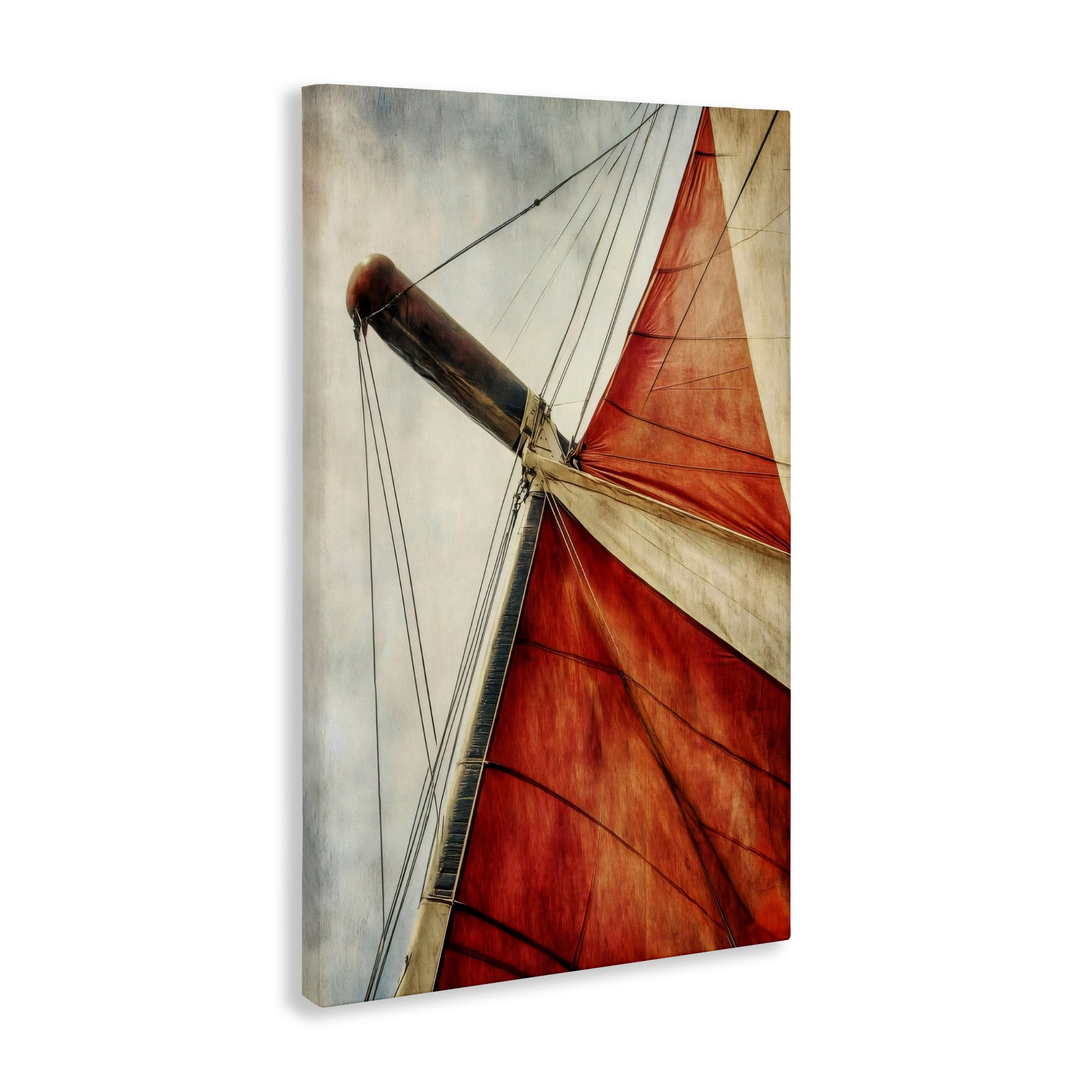 Stupell Industries Red Sail at Sea Canvas Wall Art, design by Creative Studio