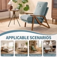 thumbnail image 4 of Ktaxon Mid Century Corduroy Accent Chair, 5 Position Adjustable Recliner Chair, Rubber Wood Frame Lounge Chair for Living Room Bedroom Office Blue-Green, 4 of 8