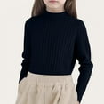 thumbnail image 3 of Ugoldhm Girls Boys Ribbed Sweaters Mock Neck Long Sleeve Warm Tops Fall Comfy Winter Shirts Sizes 0T-13Y, 3 of 6