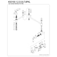 thumbnail image 6 of Kingston Brass KS3106PKL Duchess Wall Mount Pot Filler Faucet, Polished Nickel, 6 of 8