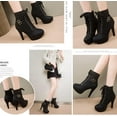 thumbnail image 5 of Women's Chunky Heel Ankle Boots | Lace-Up Winter Boots for Winter Style and Comfort, 5 of 7
