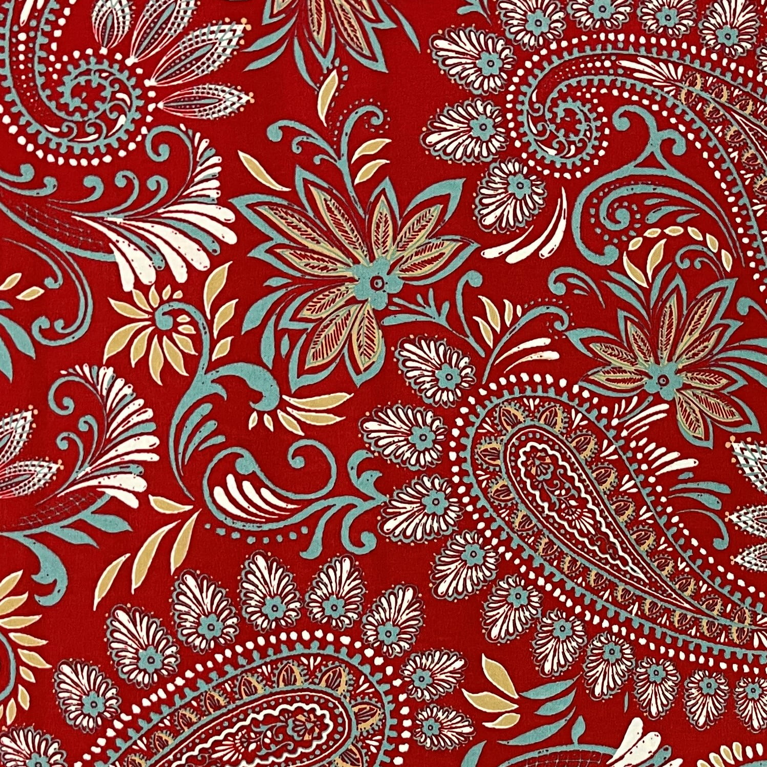 RSH Décor Indoor Outdoor Set of 4 Pillows 17" x 17", Eastman Berry Red Paisley