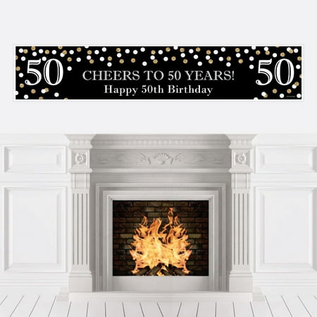 Adult 50th Birthday - Gold - Birthday Party Decorations Party Banner