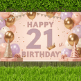 thumbnail image 4 of Pink Theme Birthday Banner Decorative Design Age 21 Party Backdrop for Celebration Indoor Decoration Event Decoration Birthday Party, 4 of 6