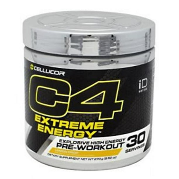 Cellucor C4 Extreme Energy PreWorkout Powder, Lemon Drop, 30 Servings