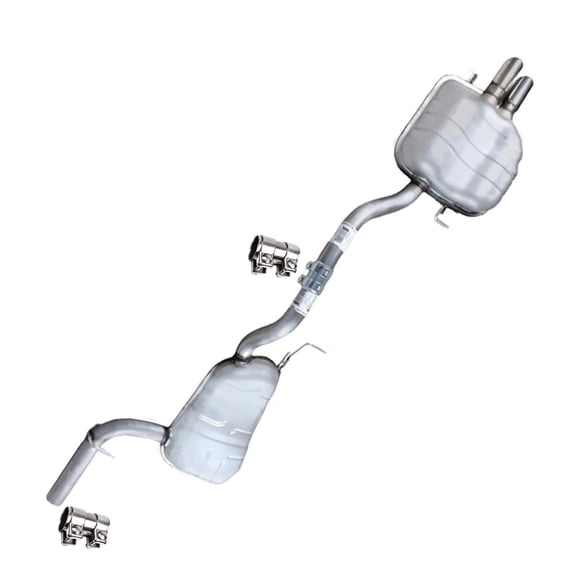 Northeastern Exhaust | Stainless Steel Resonator & Muffler Exhaust System Kit Fits Volkswagen Passat 2006–2010 & Volkswagen CC 2009–2013 2.0L | Sedan