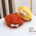 thumbnail image 3 of Boina de punto de otoño para niña con lazo a cuadros, gorro de calabaza de color caramelo para niña, bonito gorro de pintor, 3 of 6