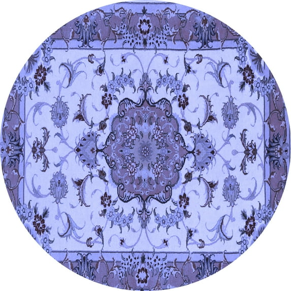 Ahgly Company Indoor Round Persian Blue Traditional Area Rugs, 7' Round