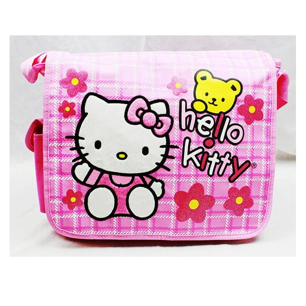 Messenger Bag Hello Kitty Teddy Bear w/Flowers New School Book Bag 81611
