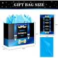 thumbnail image 2 of 2PCS 12.6" Happy Father's Day Gift Bag with Card and Tissue Paper（Black, Blue）, 2 of 5