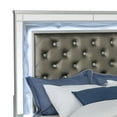 thumbnail image 2 of Benjara  Faux Leather Upholstery Led Headboard Gina King Size Panel Bed, Gray & Silver, 2 of 4