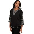 thumbnail image 3 of Alfred Dunner Womens Beaded Neck Embroidered Sleeve Top, 3 of 4
