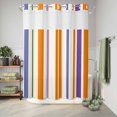 thumbnail image 6 of No Hook Shower Curtain, Burnt Orange Striped Shower Curtains for Bathroom with See Through Top Window, Farmhouse Thin Line Modern Abstract Art Waterproof & Washable Bath Curtain Stall 48"x72", 6 of 9