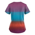 thumbnail image 4 of Tops de uniforme de trabajo estampados lindos de talla grande para mujer Camisetas divertidas de manga corta con cuello en V Camiseta de ropa de trabajo con bolsillos morado oscuro / 2XL, 4 of 4