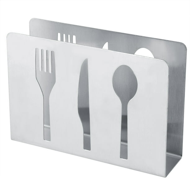 Sollbry Porte Serviette De Table, Porte Serviette De Table Noir En Métal Avec Base En Bois Et