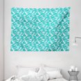 thumbnail image 1 of Turquoise and White Tapestry, Modern Tropical Leaves Exotic Tree Foliage Spring Nature Theme, Wall Hanging for Bedroom Living Room Dorm Decor, 80W X 60L Inches, Turquoise and White, by Ambesonne, 1 of 2