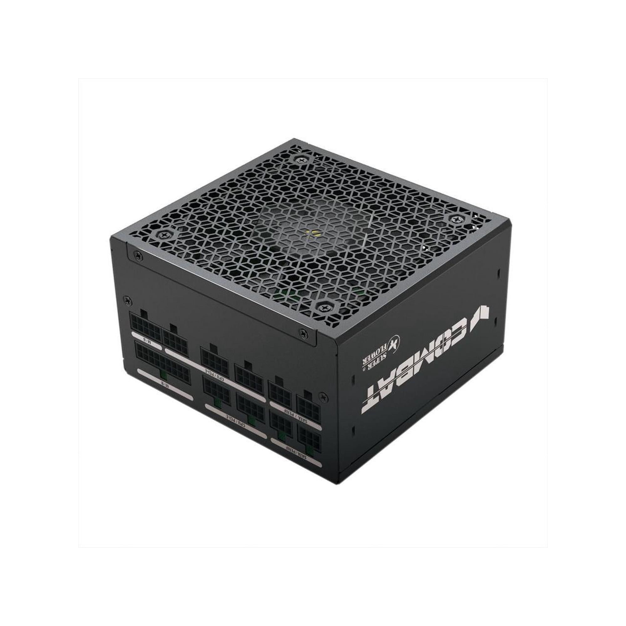 Super Flower Combat FG 750W 80+ Gold, Full Modular, ATX 3.1 / PCIe 5.0, W/12V-2x6 Cable (2x8pin - 16pin native cables) , Power Supply, FDB Fan, SF-750C12FG, Black version