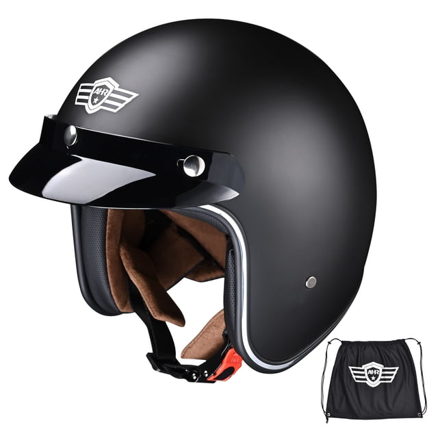 AHR RUN-O5 Retro 3/4 Open Face Motorcycle Helmet DOT Visor Scooter Cruiser XXL