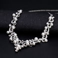 thumbnail image 6 of Naierhg Alloy Rhinestone Faux Pearl Necklace Earrings Women Bride Jewelry Set, 6 of 8