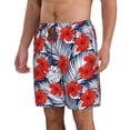 thumbnail image 2 of Susaid Leaves And Flowers Print Men's Swim Trunks Hawaiian Bathing Mesh Lining Suit Swimsuits Beach Shorts with Pockets-, 2 of 6