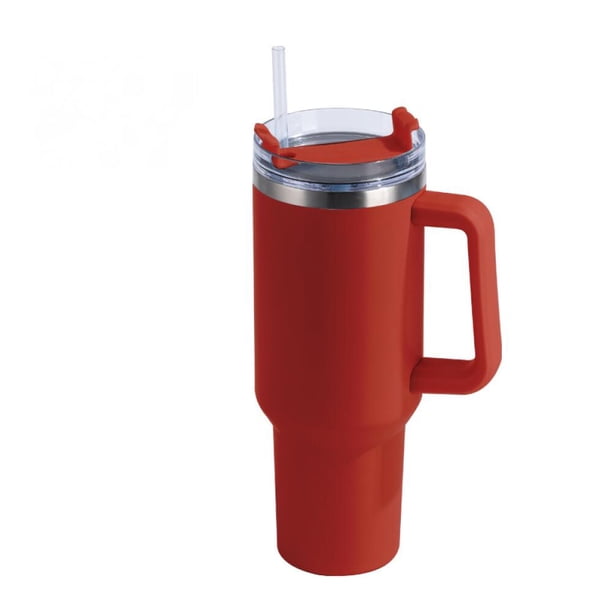 Taza térmica de acero inoxidable con tapa de pajita, 1,2 L