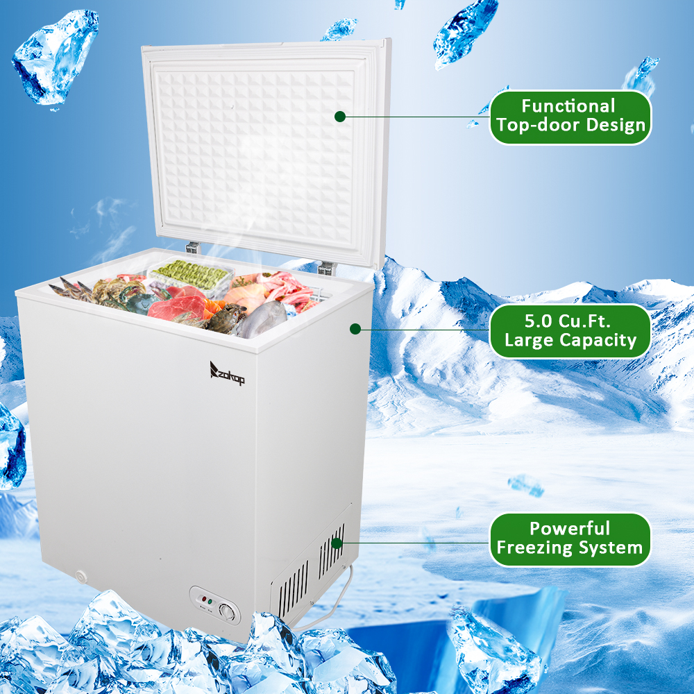 143L/5.0 CU.FT Single Door Upright Refrigerator Freezer, Portable Mini Refrigerator for Home Office - image 5 of 8