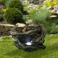 thumbnail image 2 of Northlight 31" LED Woodland Grotto with Stones Outdoor Garden Water Fountain, 2 of 3