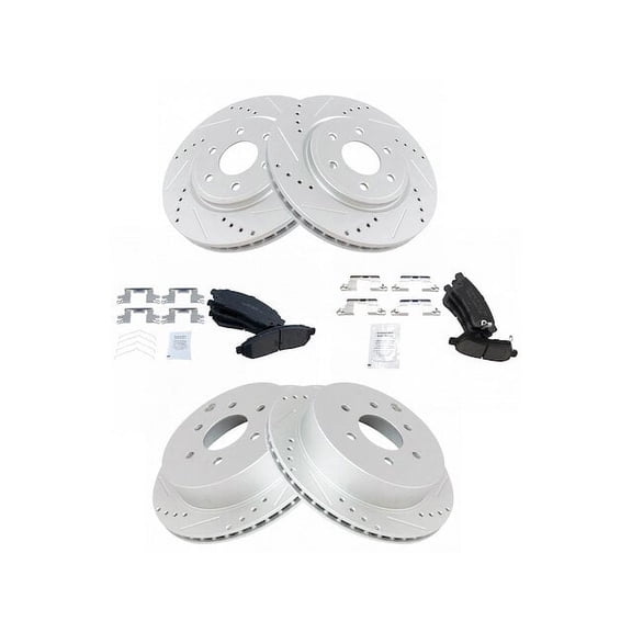 Front and Rear Brake Pad and Rotor Kit - Compatible with 2005 - 2021 Nissan Frontier 4.0L V6 2006 2007 2008 2009 2010 2011 2012 2013 2014 2015 2016 2017 2018 2019 2020