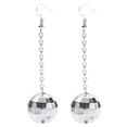 thumbnail image 1 of Pendientes Disco de Oro Plateado para Mujer Pendientes Vintage Accesorios de Disfraces de Mujer, 1 of 4