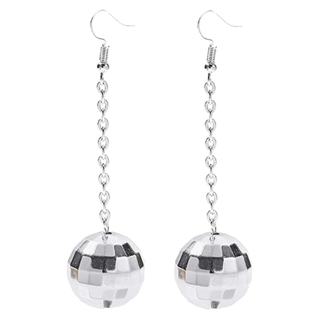 Pendientes Disco de Oro Plateado para Mujer Pendientes Vintage Accesorios de Disfraces de Mujer