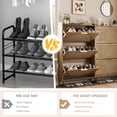 thumbnail image 3 of VEANERWOOD Rattan Shoe Storage Cabinet with 3 Flip Drawers,Shoe Organizer with Metal Legs for Entryway, Rustic Oak Rattan, 3 of 10