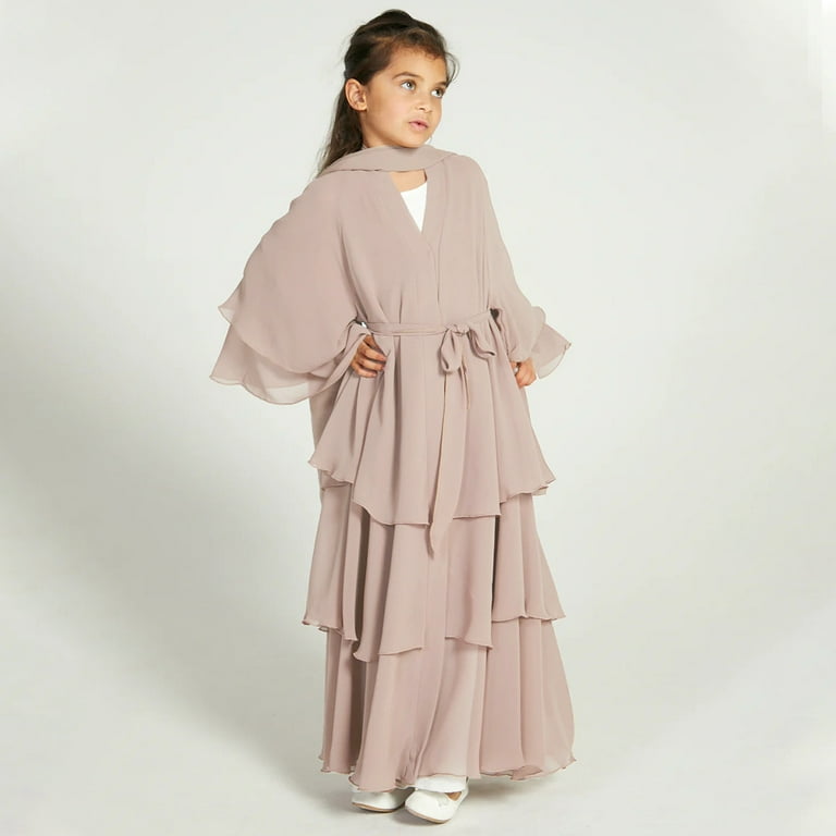 sachin and babi light blue dress Chiffon Hijab Ready Made Veiled Practical Scarf 3 Layer - Cover Souffle 827  - tan - HIJAB CLOTHING - Moda Mix