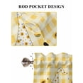 thumbnail image 6 of Gnomes Sunflowers 2 Panel Kitchen Curtains for Small Windows, Pastoral Botanical Yellow Plaid Bathroom Tier Curtain, Short Window Treatment for Bedroom/Living Room 55"x24", 6 of 6