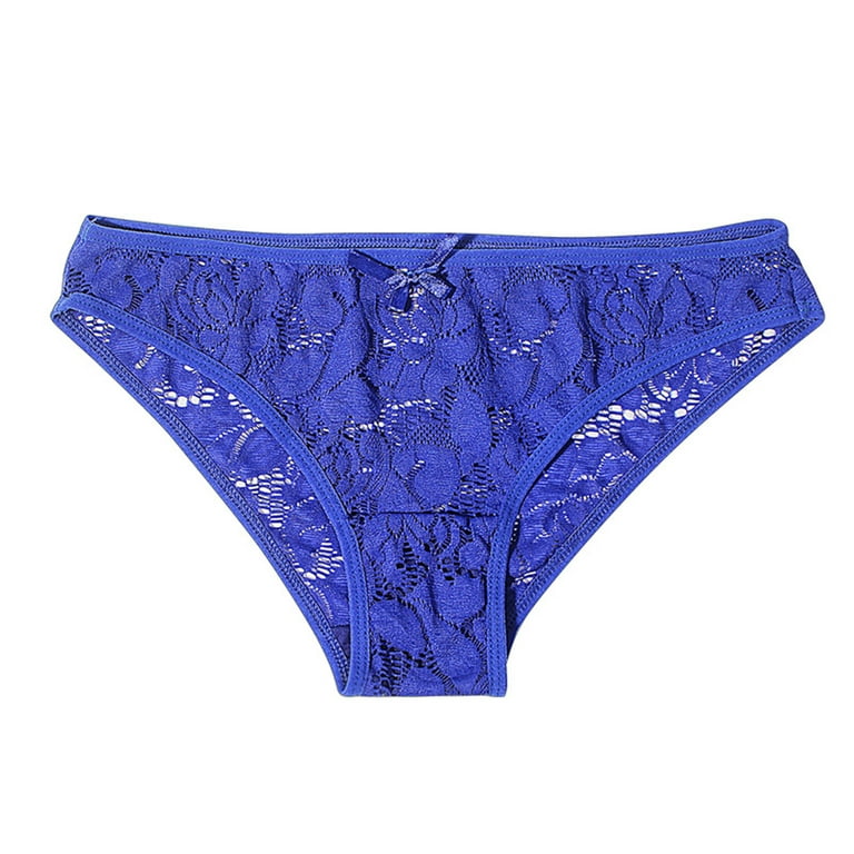 Women Lace Panty Blue T Back Briefs 1-Pack