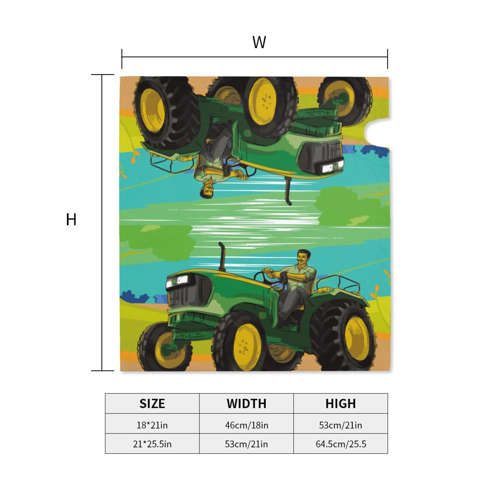 Xecao farmer working with tractor at field for Mailbox Cover with Magnetic Strips, Waterproof and Sunscreen, Adds a Decorative Touch to Your Garden Yard-21x18 in
