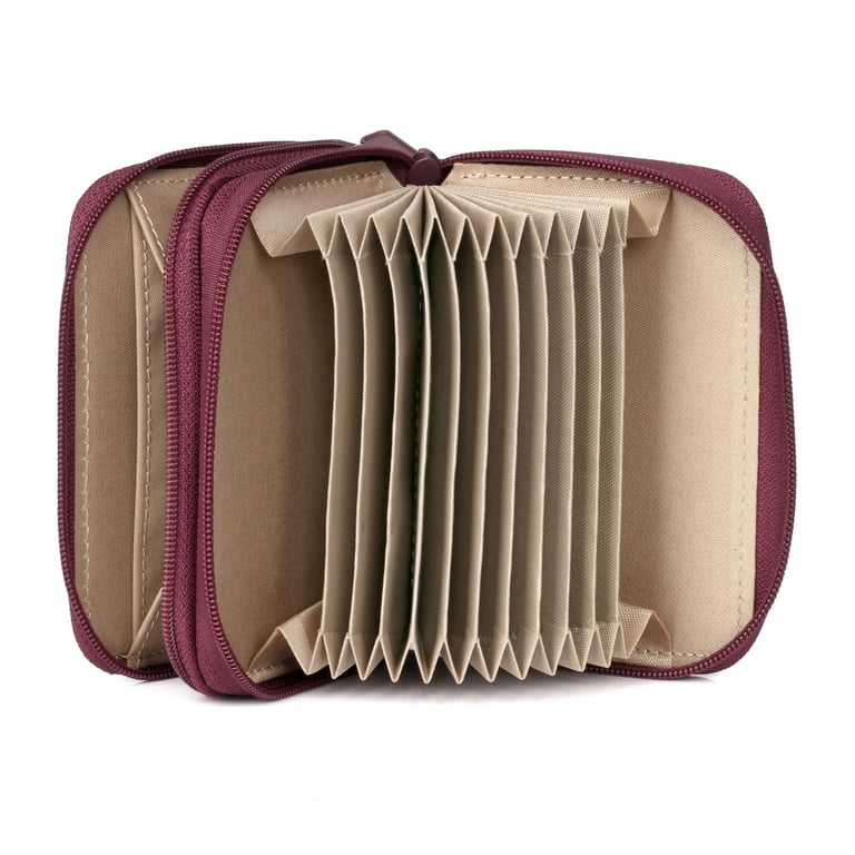 Julia Buxton Women's Red Leather Wizard Wallet, Hudson Pik Julia Buxton Women's Red Leather Wizard Wallet, Hudson Pik