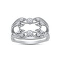 thumbnail image 1 of 1/2 ct t.w Round Cut Lab Created Moissanite Diamond Vine Vintage-Style Solitaire Enhancer Ring Wrap In 14K White Gold Over Sterling Silver (D Color,VVS1 Clarity 0.50 Cttw)-8.5, 1 of 8