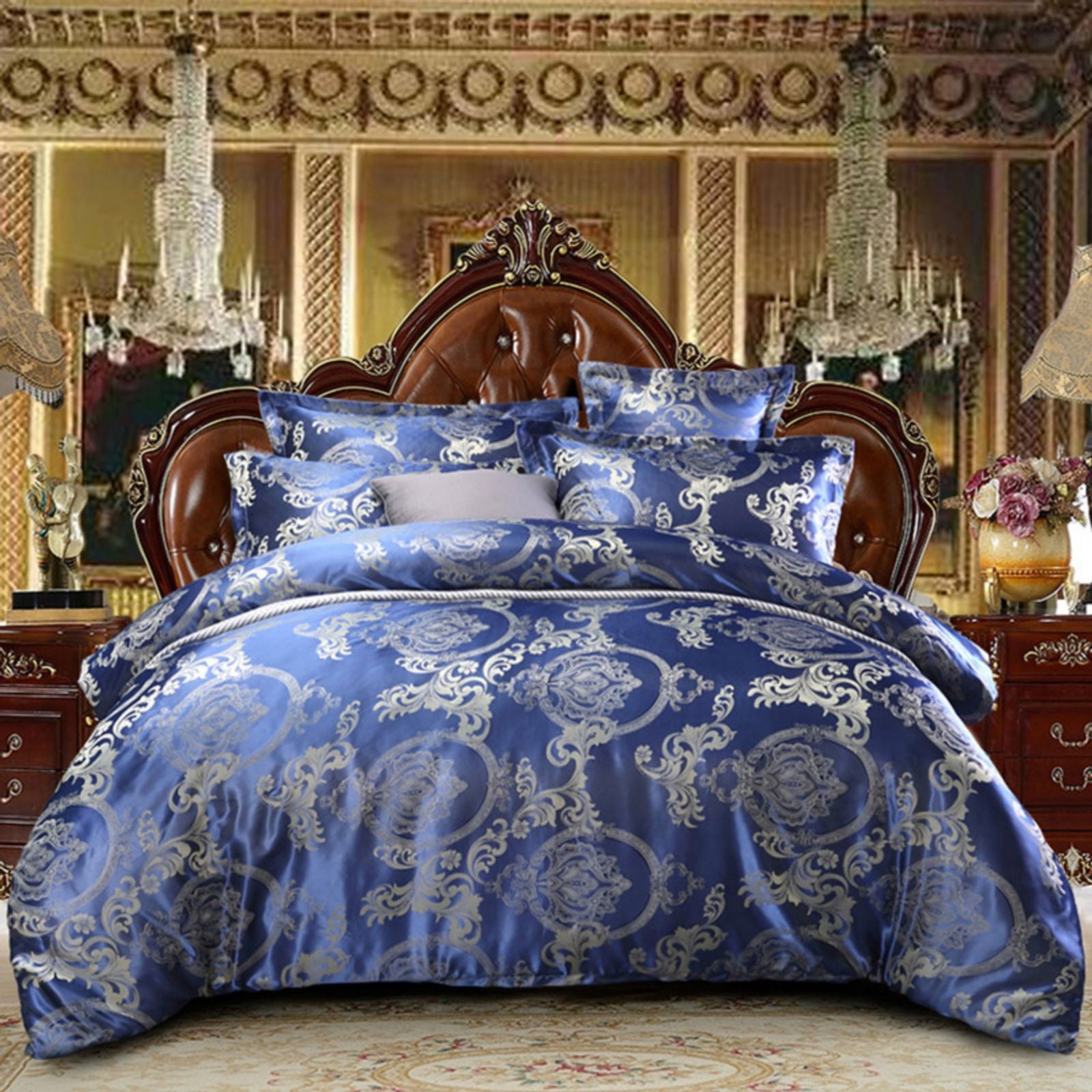 3pcs European Jacquard Silk Double Bedding Set King Size Duvet Cover Sets With Pillowcase,Soft Cosy Quilt Cover Set-luxurious-US Single - Walmart.com