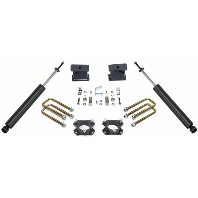 Fits 2005-2022 Toyota Tacoma MaxTrac Lift Kit Suspension 906840 2-1/2 Inch Front Lift; 4 Inch Rear Lift; With Rear Shock Absorbers In Kit; Black Components