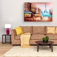 thumbnail image 5 of Startonight Canvas Wall Art Abstract - Teal Eiffel Tower Paris France Painting - Large Framed 32" x 48", 5 of 6