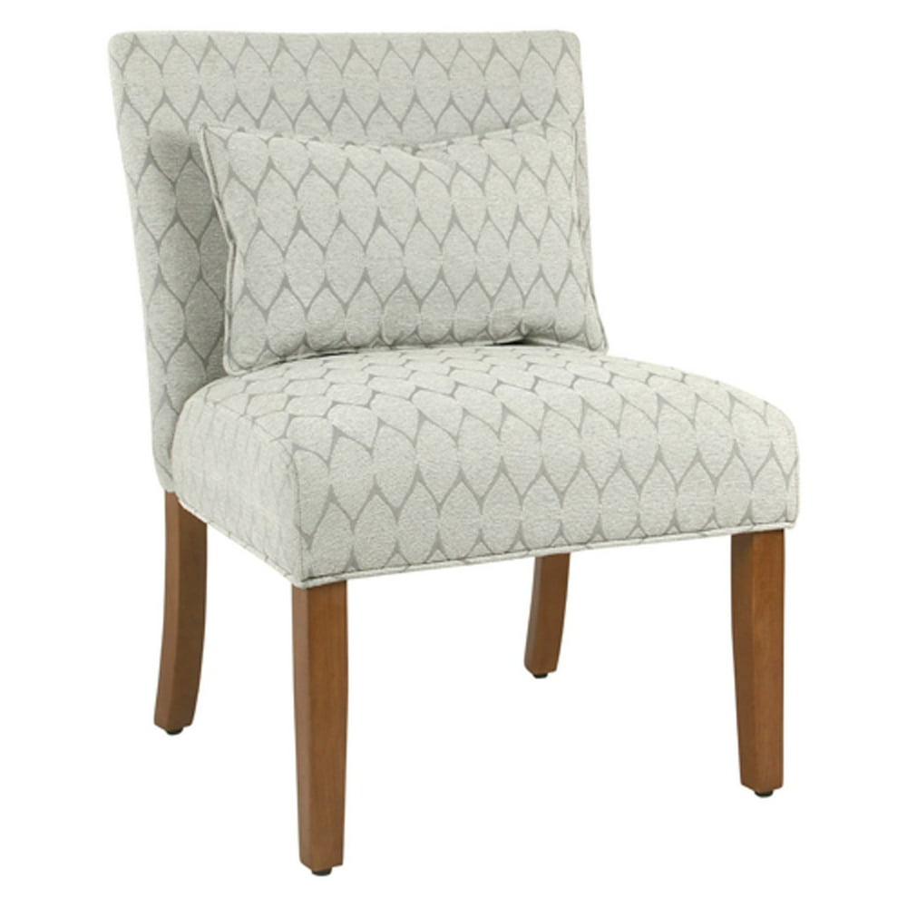 HomePop Parker Accent Chair and Pillow, Silver