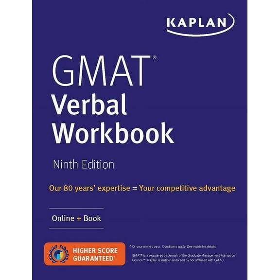 Kaplan Test Prep GMAT Verbal Workbook: Over 200 Practice Questions Online, (Paperback)
