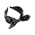 thumbnail image 4 of HNMKIU Heardband Women's Wide Headband Bow Knot Paisley Print Fashion Hair Accessories For Daily Wear And Outdoor Activities Black,One Size, 4 of 4