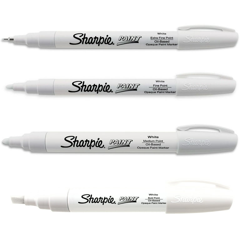 Sharpie White Paint Marker Oil Based Kit Markers Broad Medium Fine, 4-Sizes