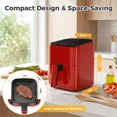 thumbnail image 2 of 3.17 QT Digital Air Fryer Red, Compact Small Air Fryer with PP Touch Panel, Max 400°F for Healthy Cooking Home Kitchen, 2 of 5