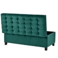 thumbnail image 4 of Upholstered Flip Top Storage Bench with Button Tufted Top, Green, 4 of 6