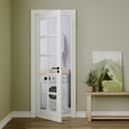 thumbnail image 2 of 28" X 80" Interior Clear Glass Door 10 Lite Primed Pantry Door Slab Solid Core Modern Standard Door For French Door Without Hardware, 2 of 7