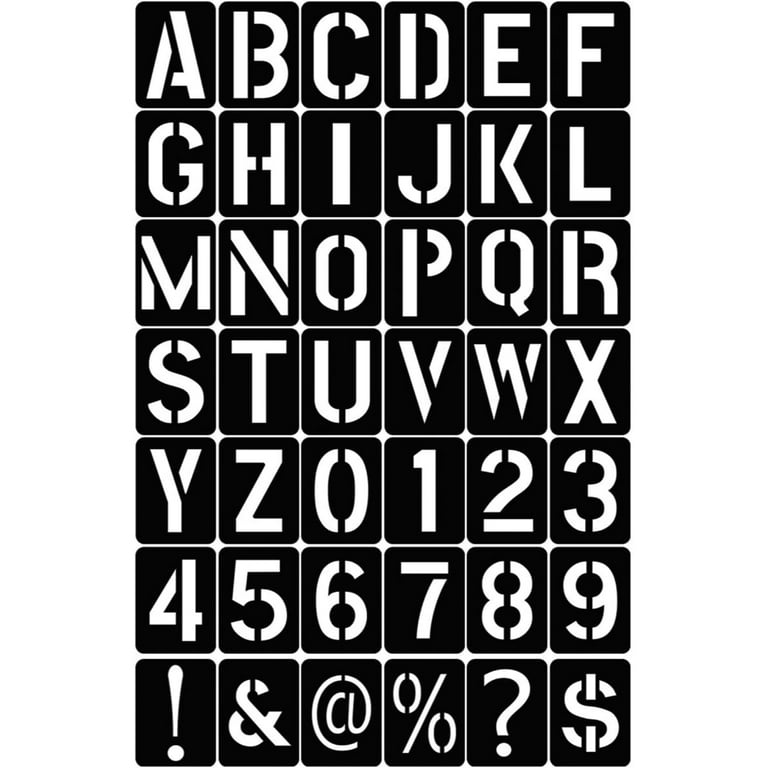 Mossdecal 42pcs Alphabet Stencils 1 inch, 42 Pcs Reusable Plastic Letter  Stencils and Number Templates Interlocking Kit Art Craft Stencils for