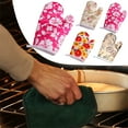 thumbnail image 4 of Clearance Oven Mitts under $6 Oven Oven Heat Oven Glove Polyester Floral Printed Pot Holder Microwave Glove Thickened Microwave Bakeware, 4 of 5